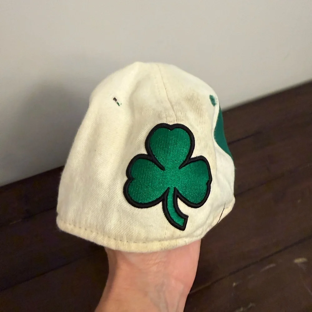 Boston Celtics Lucky Leprechaun NewEra 59FIFTY Fitted Hat Green Cream Size 7 1/8